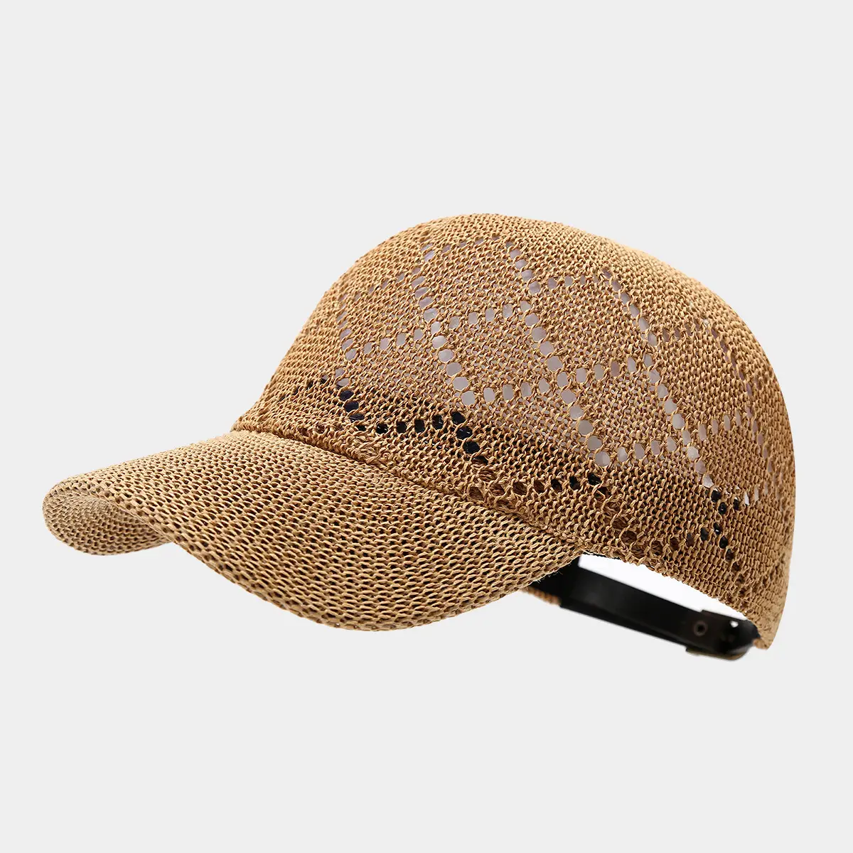 Women's Beige Mesh Sun Cap Summer Outdoor - Image 3
