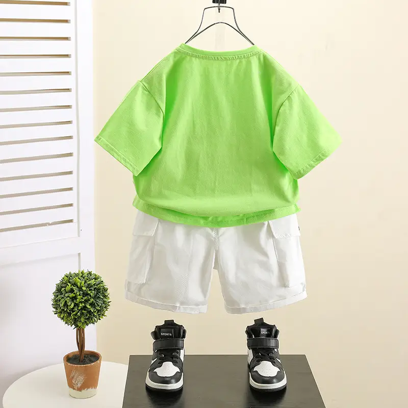 Kids Yellow Graphic T-Shirt & White Shorts Set 2025 - Image 7