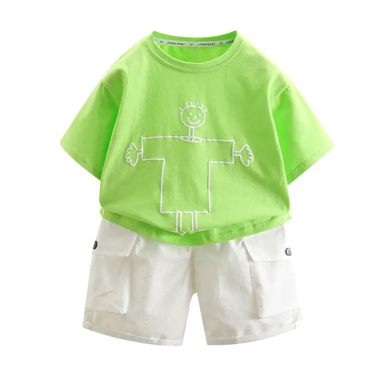 Kids Yellow Graphic T-Shirt & White Shorts Set 2025 - Image 9