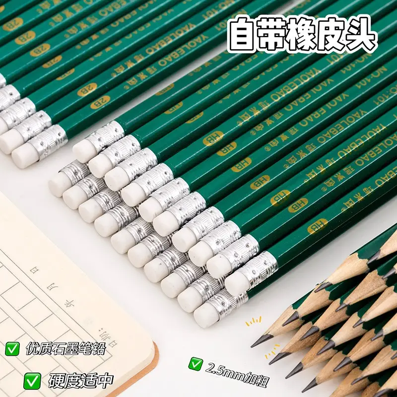 Hexagonal Green Pencil Hb Daily Writing Primary School Students Writing and Drawing Stationery Kidsren's Sketch Drawing Pencil Wholesale