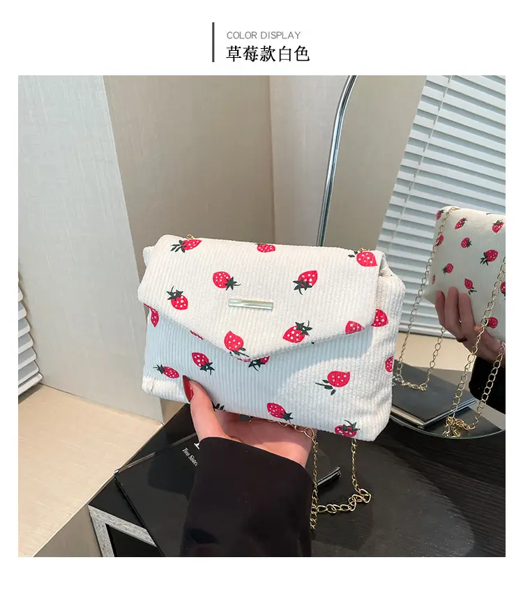 2025 New Bow Chain Corduroy Shoulder Bag — feature 12