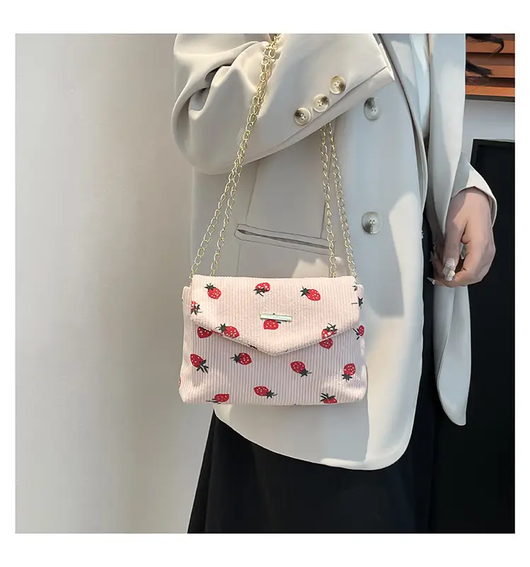 2025 New Bow Chain Corduroy Shoulder Bag — feature 27