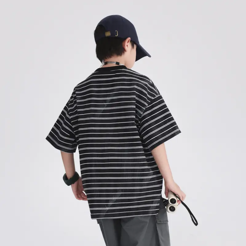 Boys Striped T-Shirt 2026 Summer Loose Fit - Image 4