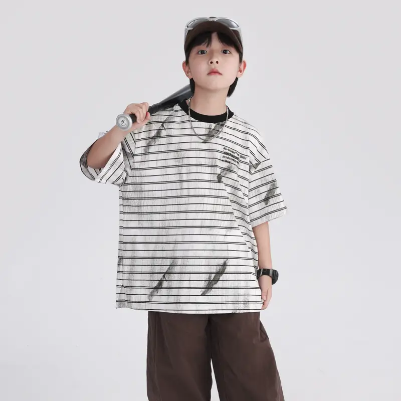Boys Striped T-Shirt 2026 Summer Loose Fit - Image 5