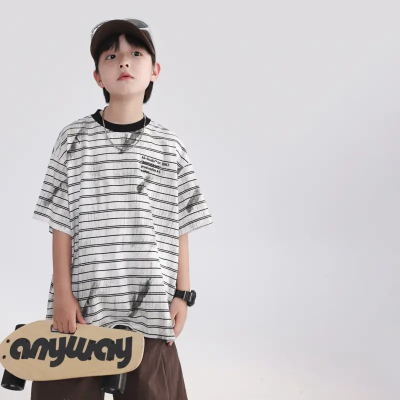 Boys Striped T-Shirt 2026 Summer Loose Fit - Image 6