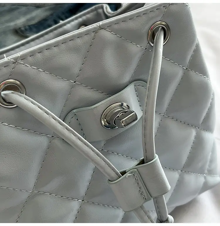 Silver Quilted Korean Style Backpack for Women — feature 9