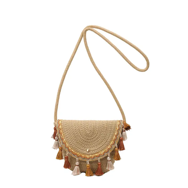 Women's 2025 Straw Shoulder Bag with Tassels - Image 8