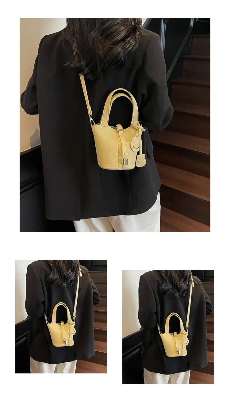 Women's 2-Piece PU Leather Shoulder Satchel Bags Cream Gold — feature 12