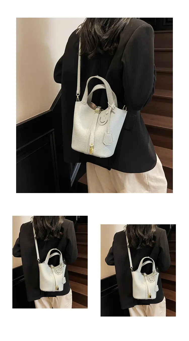 Women's 2-Piece PU Leather Shoulder Satchel Bags Cream Gold — feature 13