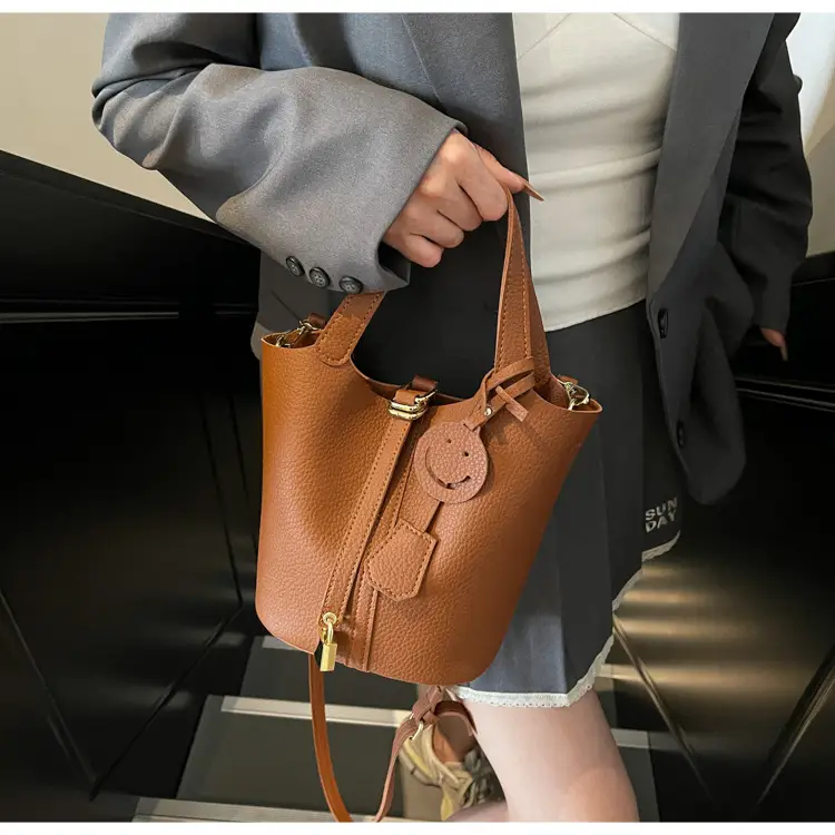 Women's 2-Piece PU Leather Shoulder Satchel Bags Cream Gold — feature 21