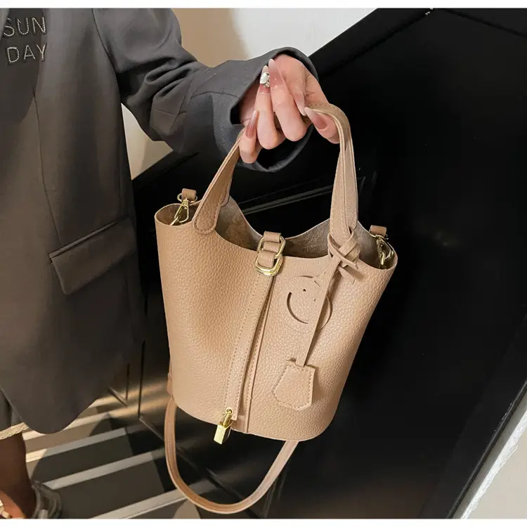 Women's 2-Piece PU Leather Shoulder Satchel Bags Cream Gold — feature 27