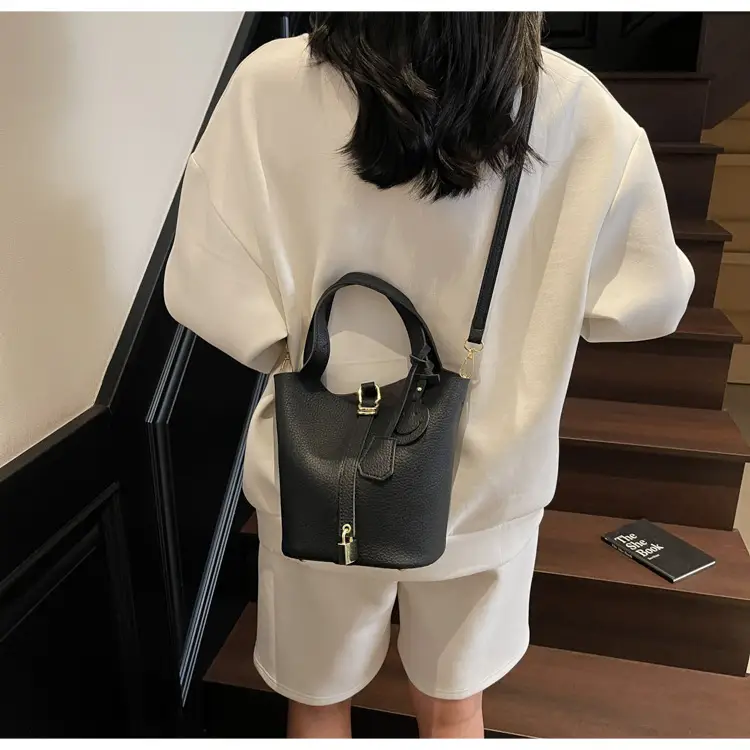 Women's 2-Piece PU Leather Shoulder Satchel Bags Cream Gold — feature 30