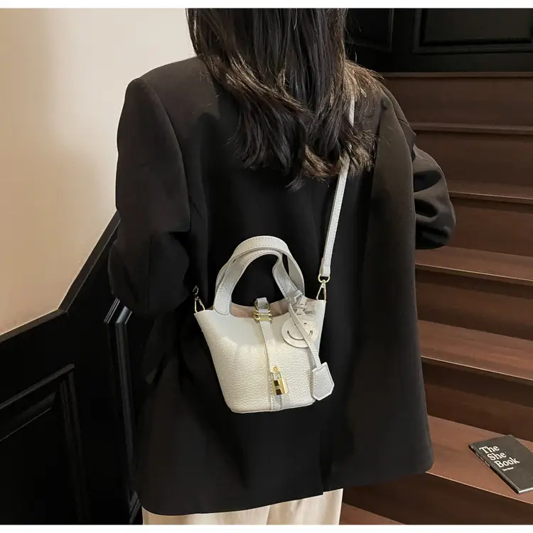 Women's 2-Piece PU Leather Shoulder Satchel Bags Cream Gold — feature 36
