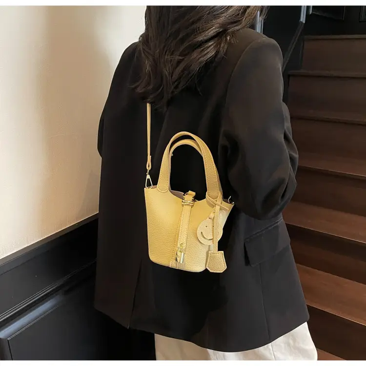 Women's 2-Piece PU Leather Shoulder Satchel Bags Cream Gold — feature 38