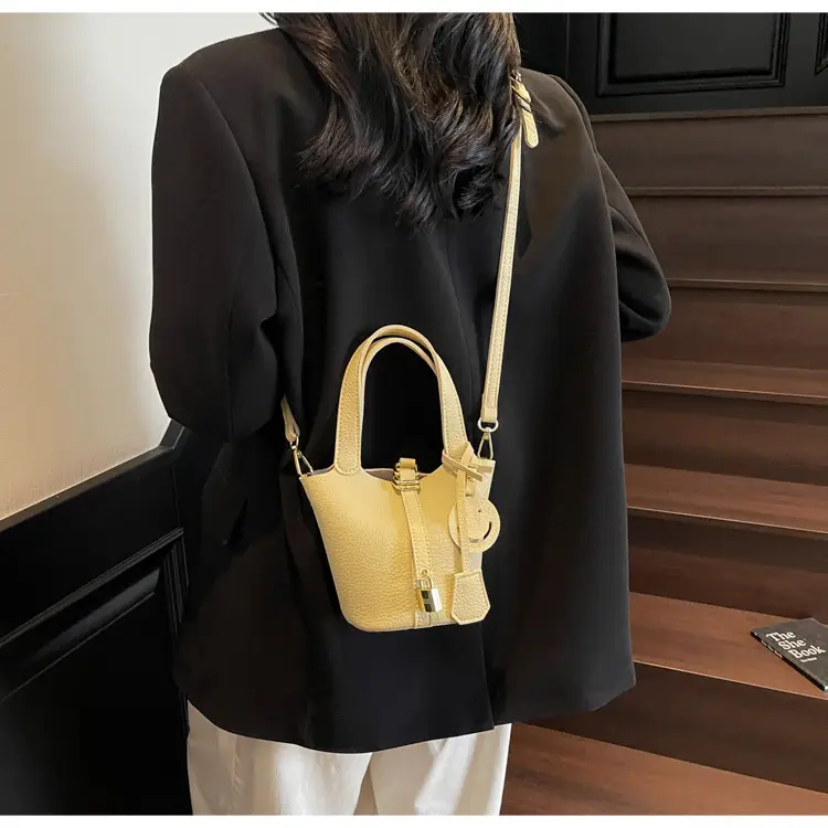 Women's 2-Piece PU Leather Shoulder Satchel Bags Cream Gold — feature 40
