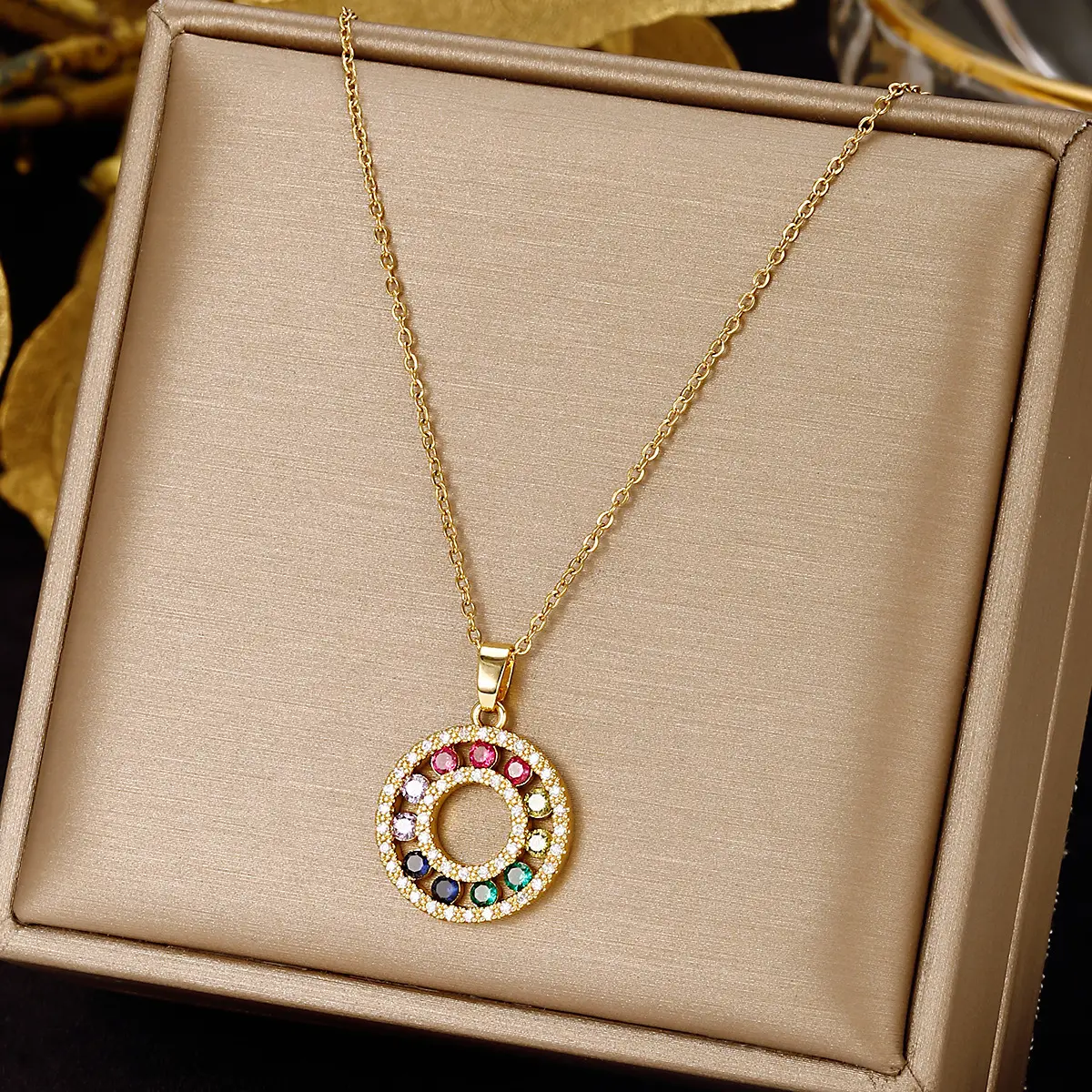 Titanium Necklace Star Red Crystal High End Fashion