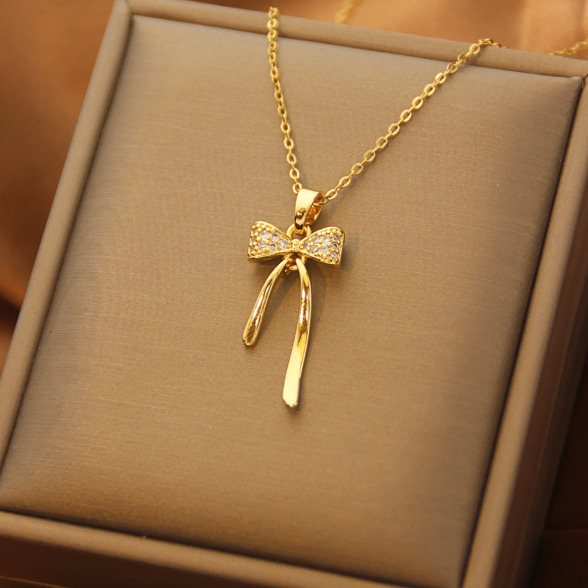 Titanium Necklace Star Red Crystal High End Fashion
