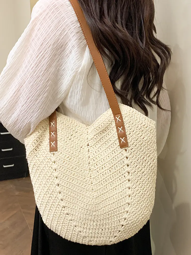 Straw Bag Large Capacity Summer Shoulder Bag - Image 7