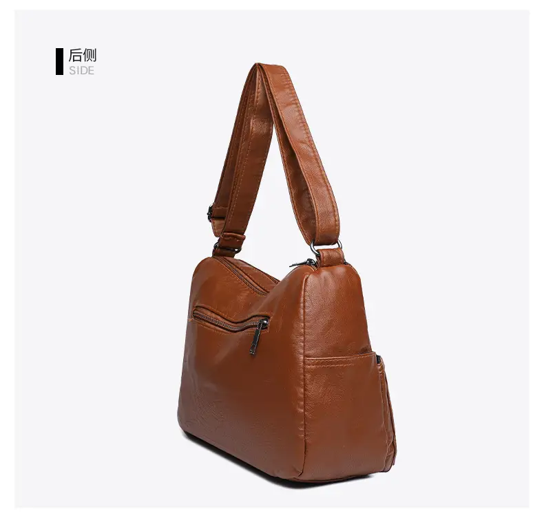 Women Crossbody Bag Black Leather 2025 Elegant Multi-Pocket — feature 8