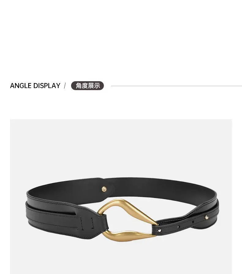 Black Elastic Wide Waist Belt for Dress & Casual Wear — feature 8