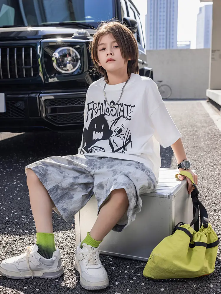2026 Summer Ghost Boys T-Shirt Panda Round Short Sleeve - Image 5