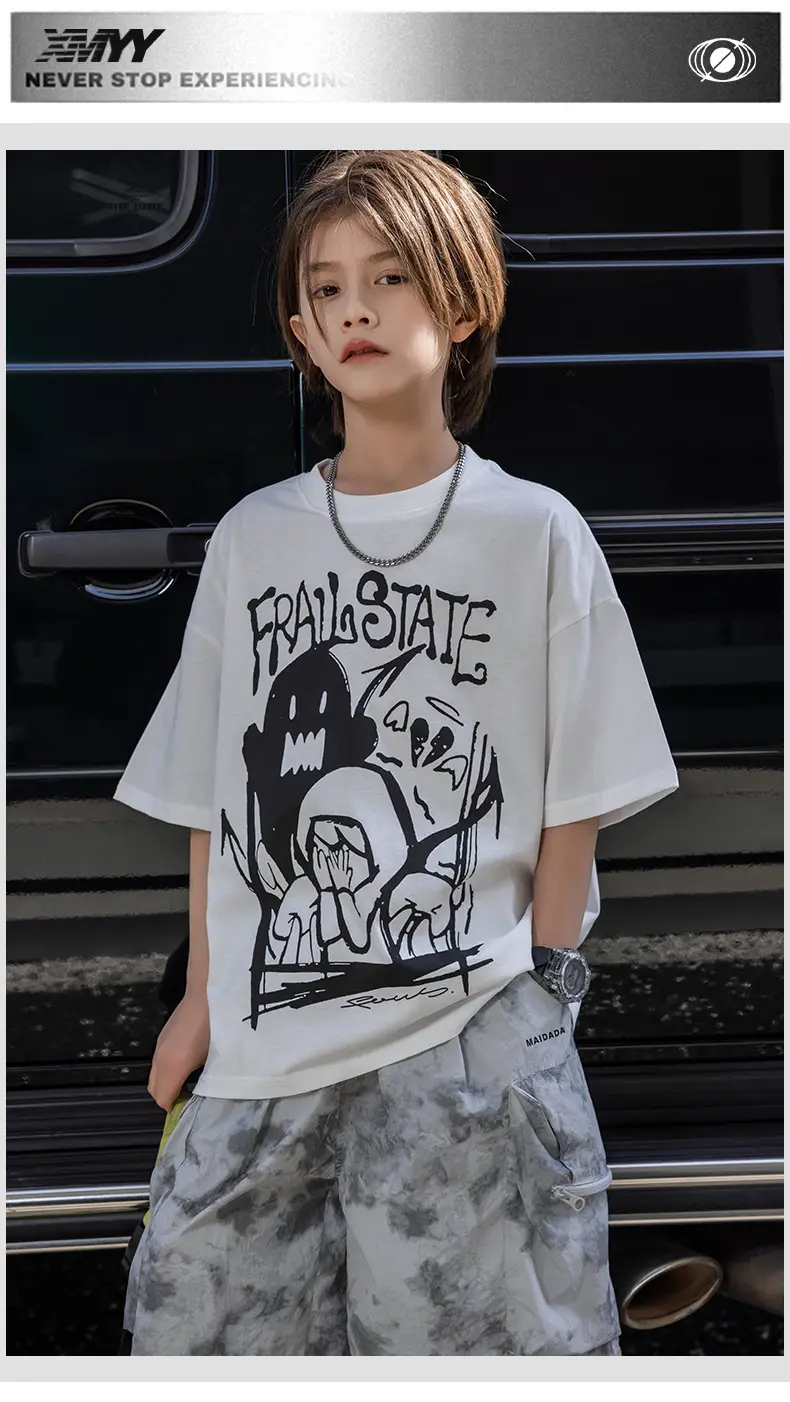 2026 Summer Ghost Boys T-Shirt Panda Round Short Sleeve — feature 17