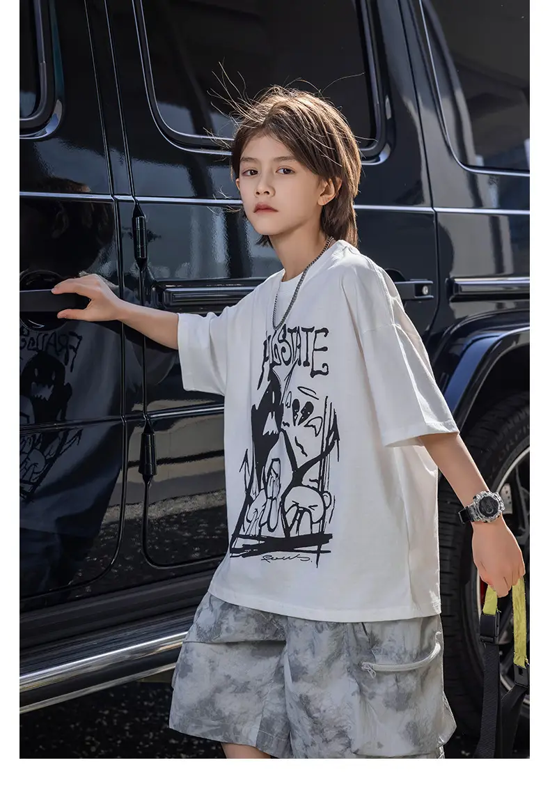 2026 Summer Ghost Boys T-Shirt Panda Round Short Sleeve — feature 25