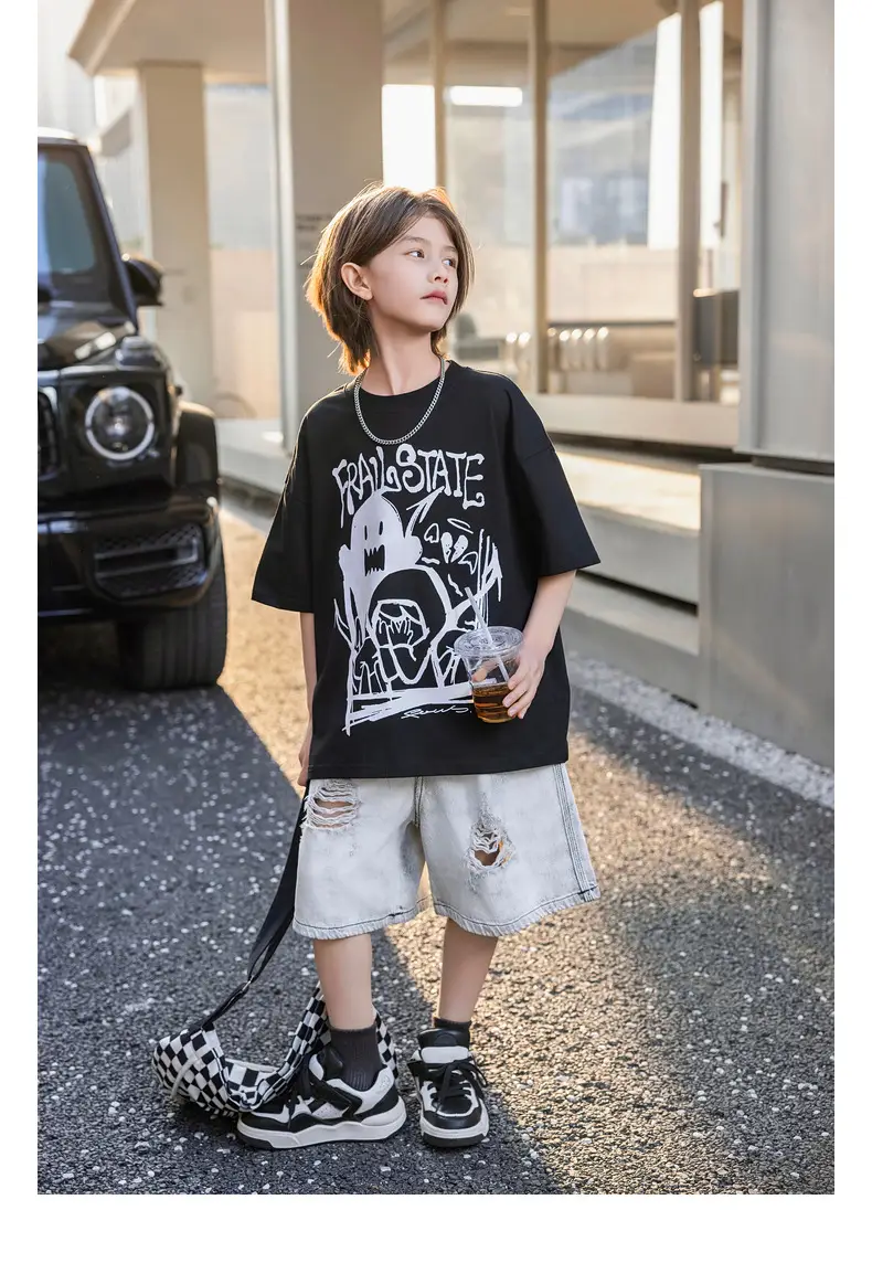 2026 Summer Ghost Boys T-Shirt Panda Round Short Sleeve — feature 30