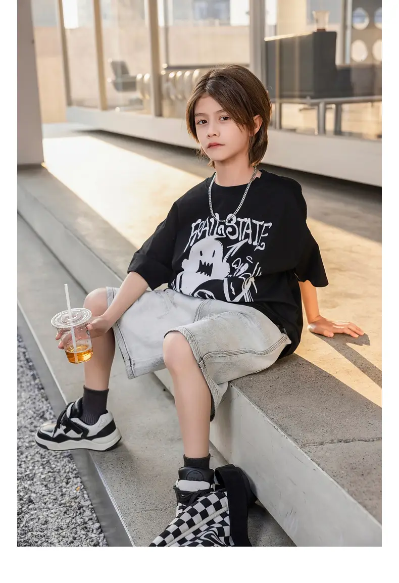 2026 Summer Ghost Boys T-Shirt Panda Round Short Sleeve — feature 33