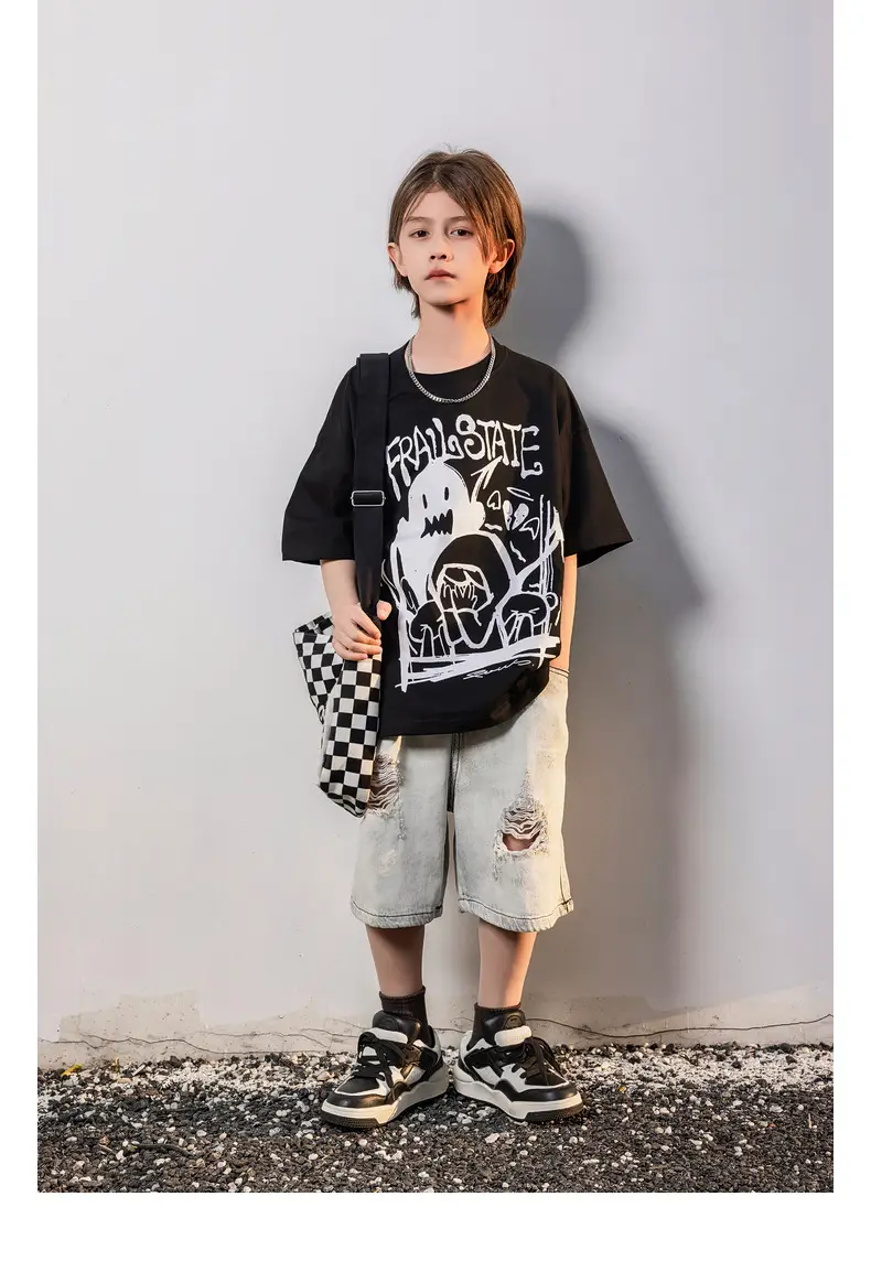 2026 Summer Ghost Boys T-Shirt Panda Round Short Sleeve — feature 34