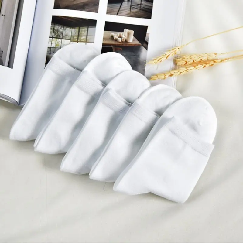 Zhuji Socks Men's Four Seasons Black and White Gray Boat Socks Shallow Mouth Men's Socks Breathable Deodorant Mid-Tube Socks Disposable Socks Wholesale