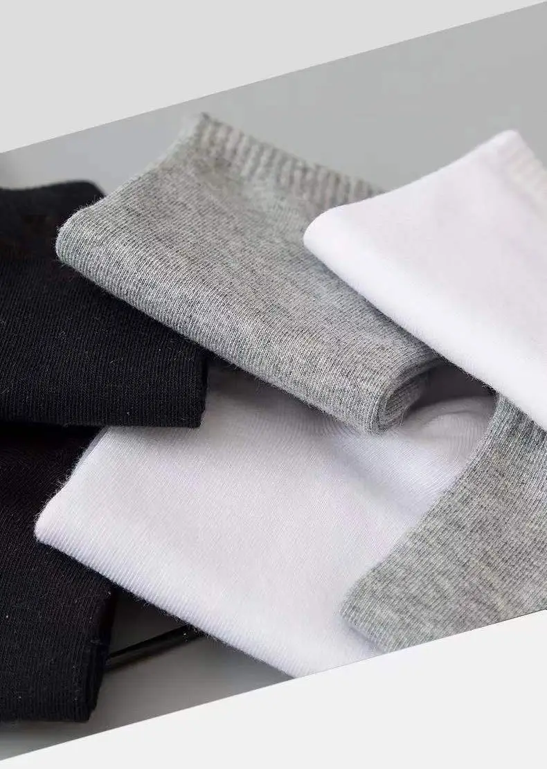 Zhuji Socks Men's Four Seasons Black and White Gray Boat Socks Shallow Mouth Men's Socks Breathable Deodorant Mid-Tube Socks Disposable Socks Wholesale — feature 4