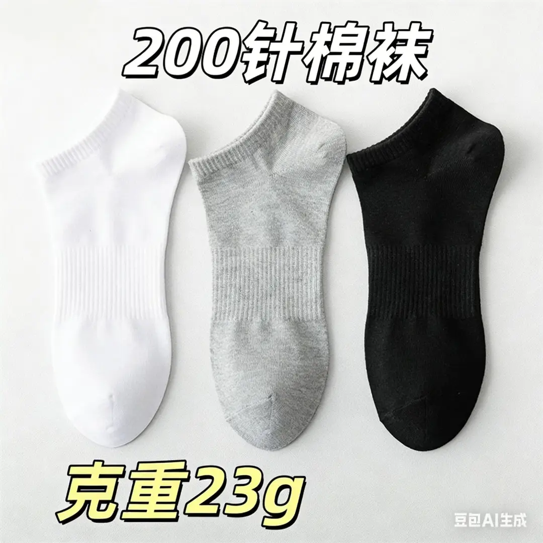 Zhuji Socks Men's Four Seasons Black and White Gray Boat Socks Shallow Mouth Men's Socks Breathable Deodorant Mid-Tube Socks Disposable Socks Wholesale