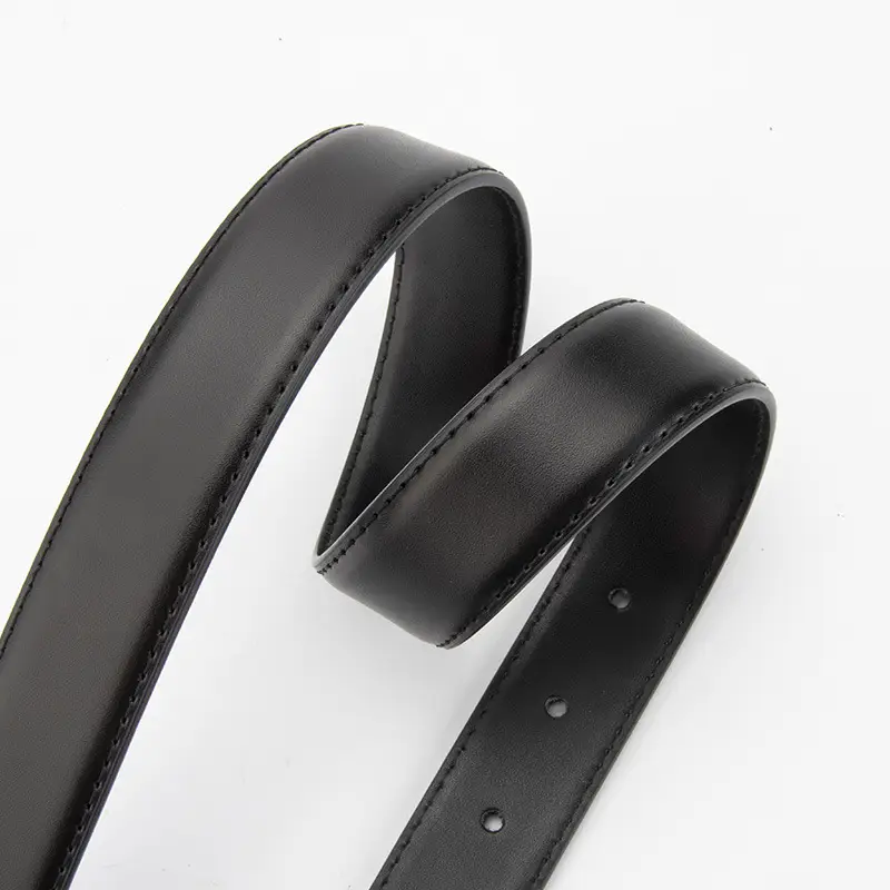 Women's Black Genuine Leather Belt with Gold Buckle - Image 14