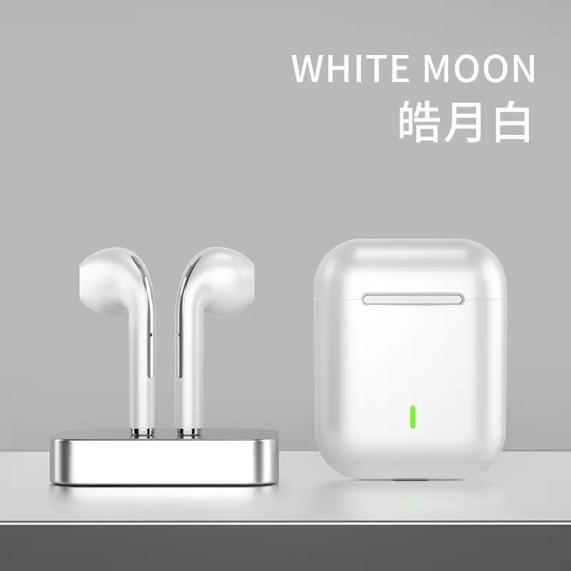White Moon Bluetooth Earphones with Charging Case