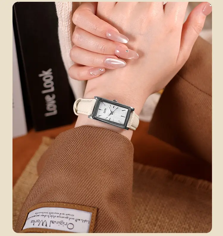 Gold Square Watch Green Dial Quartz for Women — feature 8