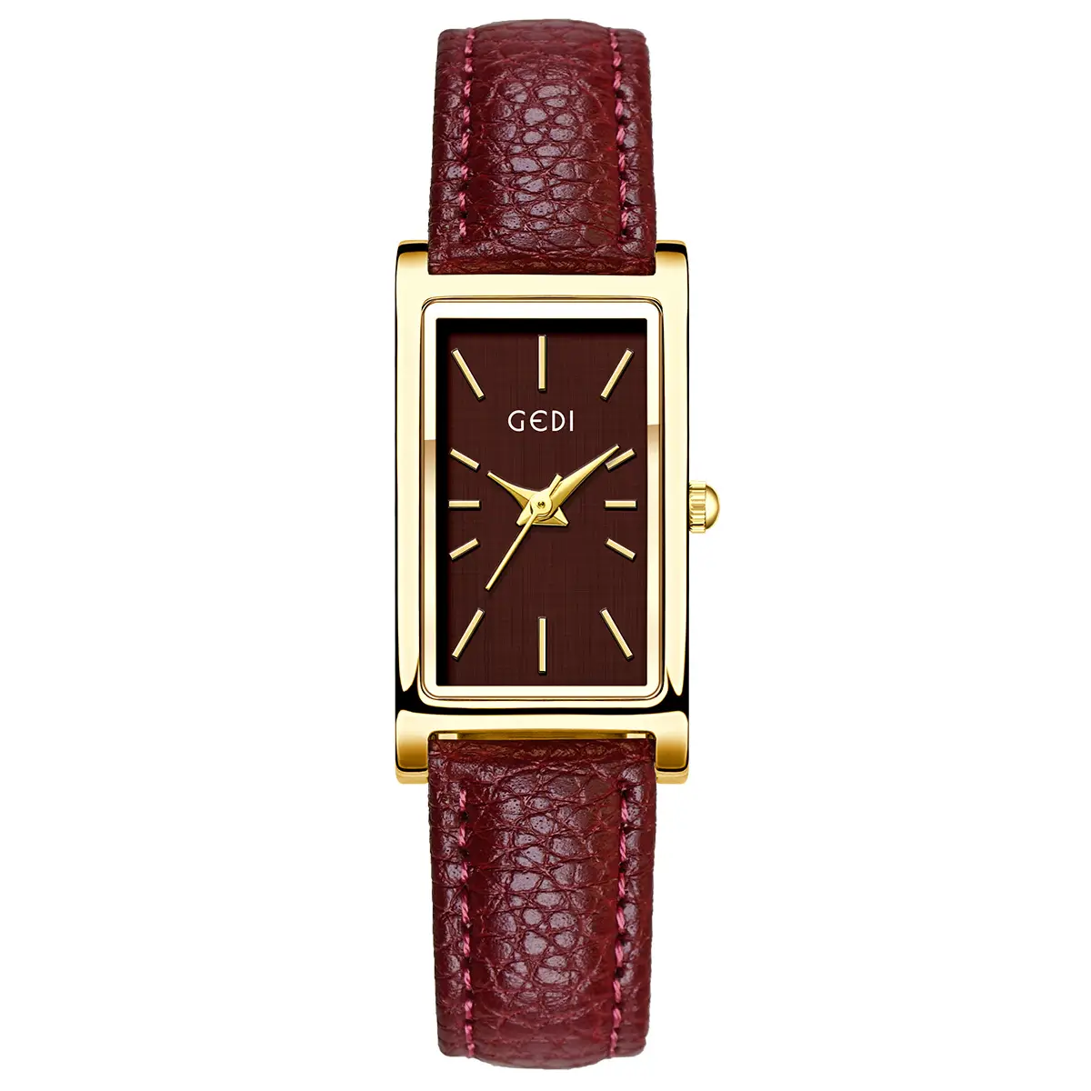 Gold Square Watch Green Dial Quartz for Women - Image 3