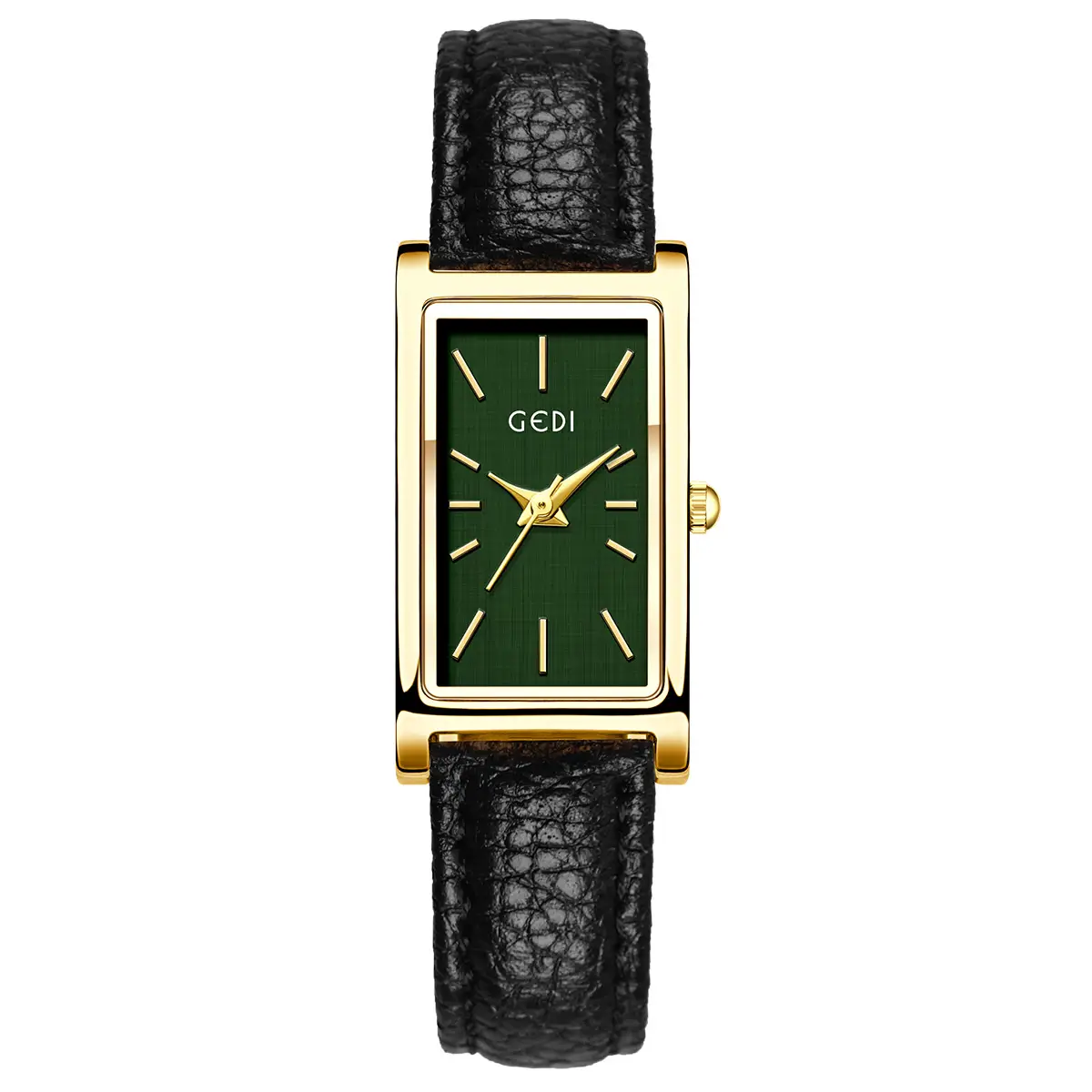 Gold Square Watch Green Dial Quartz for Women - Image 4