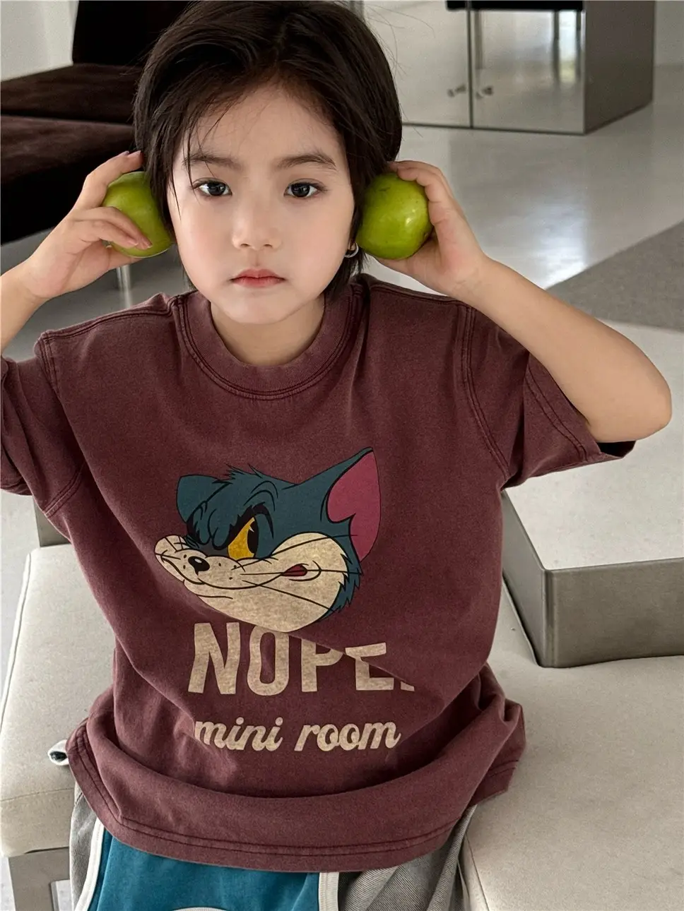 2026 Kids Cotton T-Shirt Nope Mini Room Cartoon Print