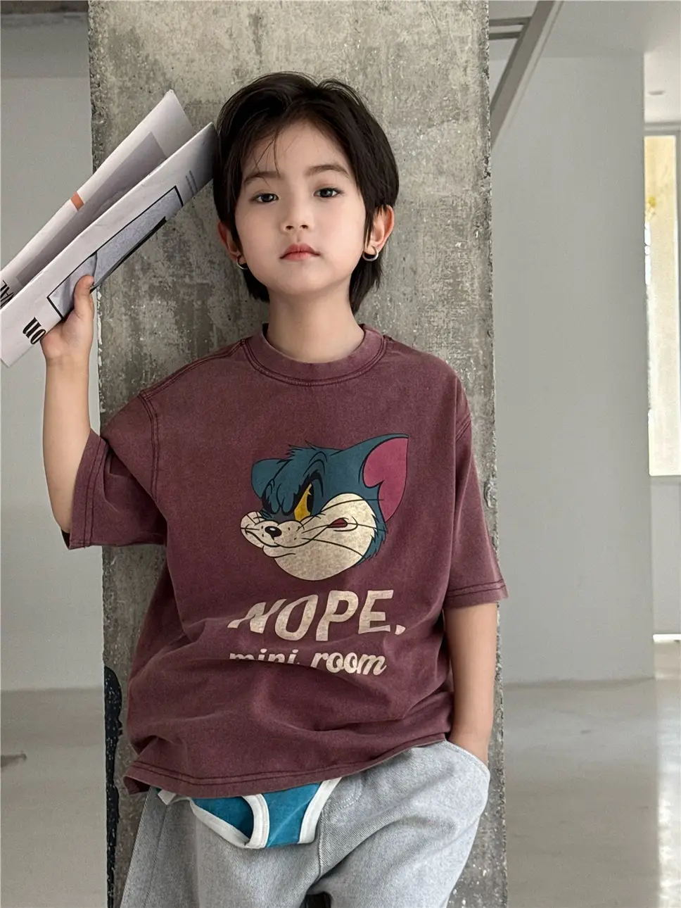 2026 Kids Cotton T-Shirt Nope Mini Room Cartoon Print