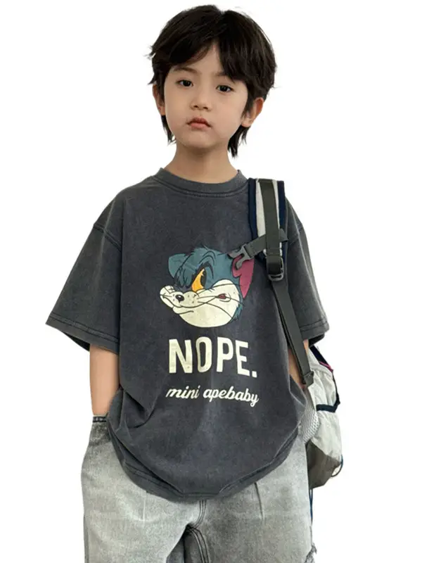 2026 Kids Cotton T-Shirt Nope Mini Room Cartoon Print