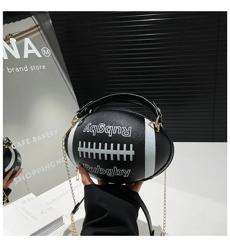 2025 New Contrasting Letter Cylindrical Bag Black - Image 7