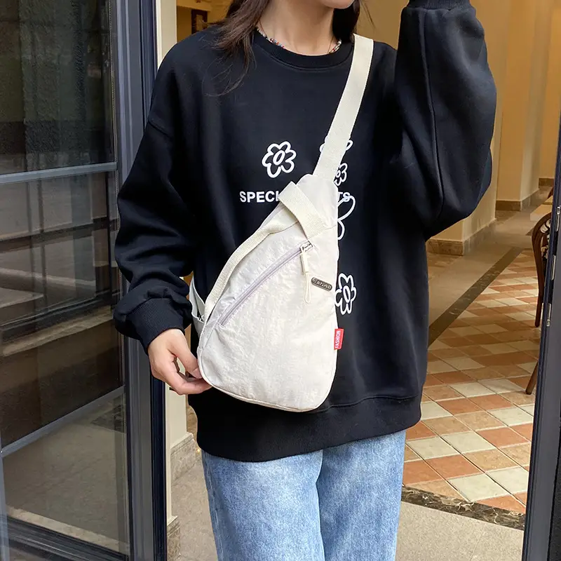 2025 Women's Black Nylon Chest Bag with Adjustable Strap - Image 4