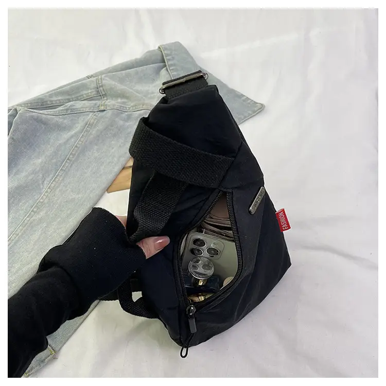 2025 Women's Black Nylon Chest Bag with Adjustable Strap — feature 17