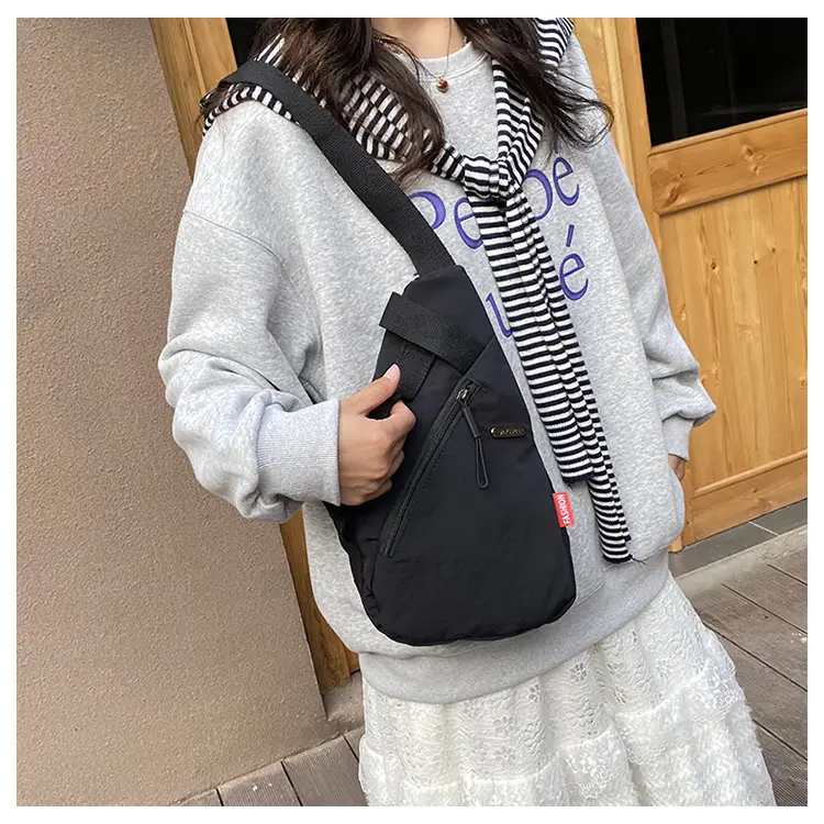 2025 Women's Black Nylon Chest Bag with Adjustable Strap — feature 19