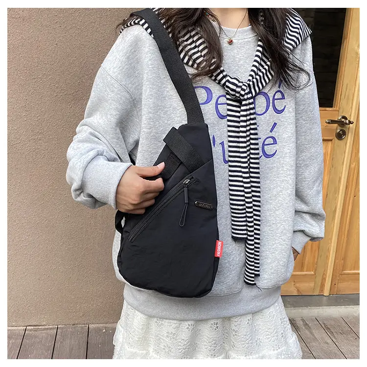 2025 Women's Black Nylon Chest Bag with Adjustable Strap — feature 20