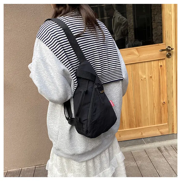 2025 Women's Black Nylon Chest Bag with Adjustable Strap — feature 21