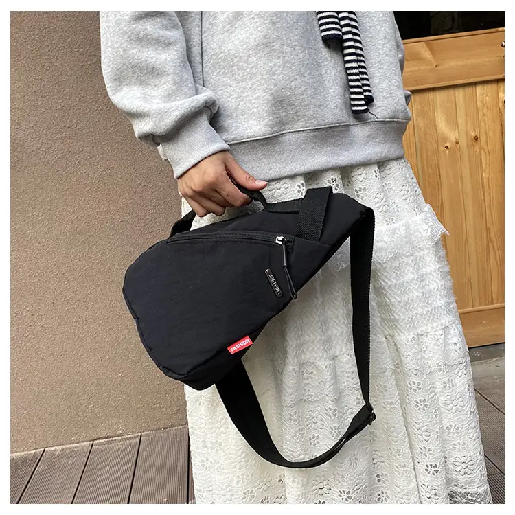 2025 Women's Black Nylon Chest Bag with Adjustable Strap — feature 23