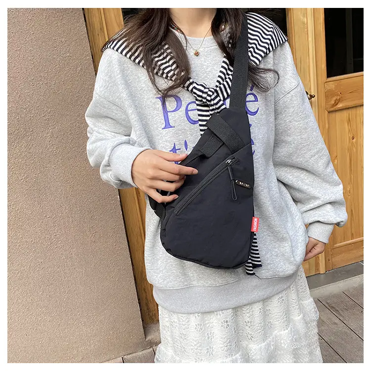 2025 Women's Black Nylon Chest Bag with Adjustable Strap — feature 24
