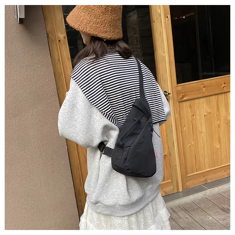 2025 Women's Black Nylon Chest Bag with Adjustable Strap — feature 26